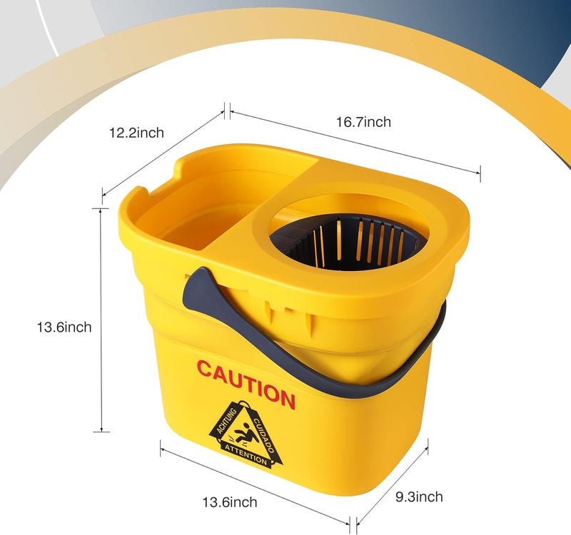 YOCADA Commercial Mop Bucket with Wringer Portable Collapsible Plastic Mop Bucket Cleaning Washing Bucket for Cotton Mop - Image 3